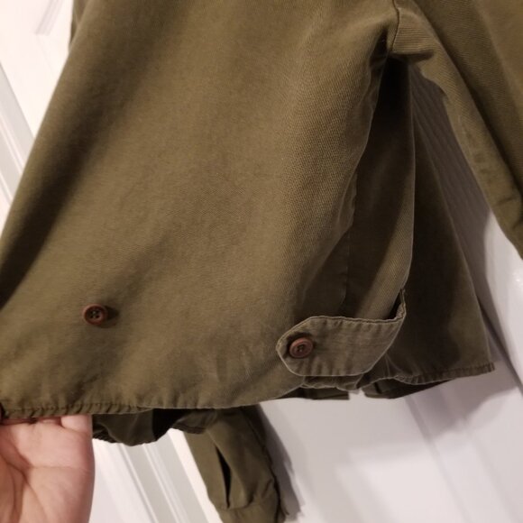 Cropped Button Down Shirt Long Sleeve Army Green Medium Zara TRF Collared Blouse - Picture 7 of 11